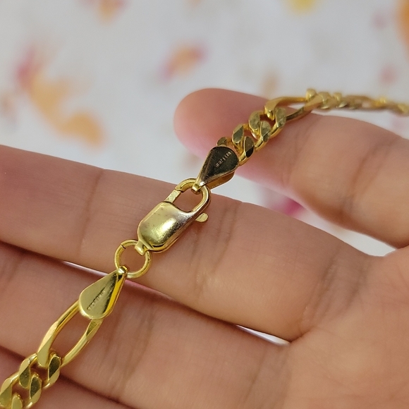 💛 NEW!!! GOLD PLATED STERELING SILVER NECKLACE CHAIN CHOKER WOMAN MEN UNISEX - Picture 6 of 8